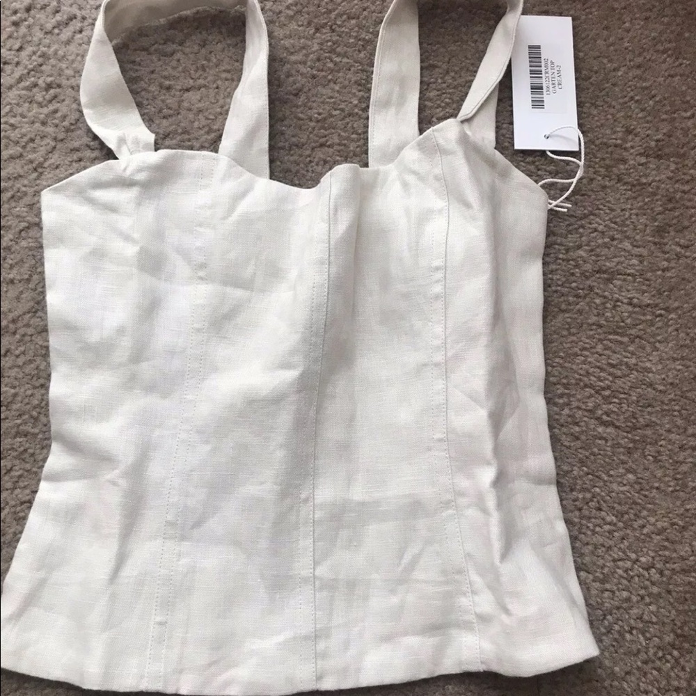NWOT Reformation Natural Cream Linen Top US 2 - Picture 5 of 13
